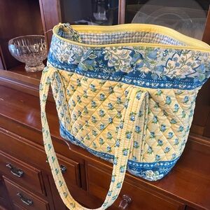 Vera Bradley Yellow and Blue Floral Shoulder Bag